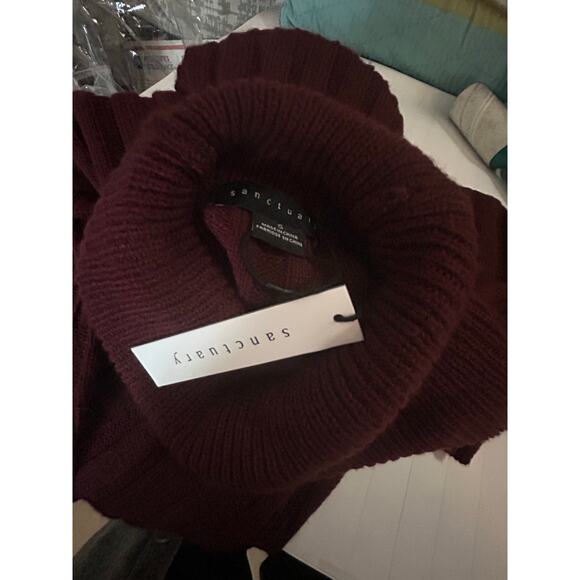 SANCTUARY NWT $99 Sugar Plum Ribbed LS Turtle Neck Sweater Size S - Picture 5 of 6